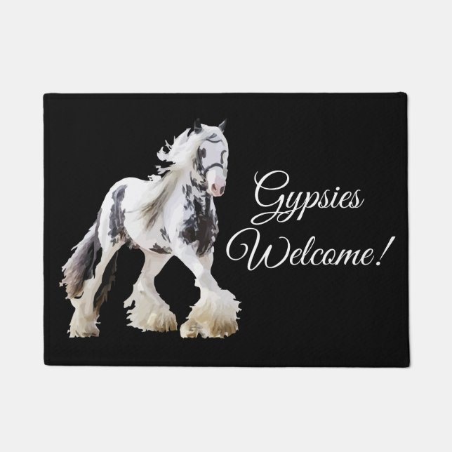Gypsy Mare Stallion Draft Horse Doormat (Front)