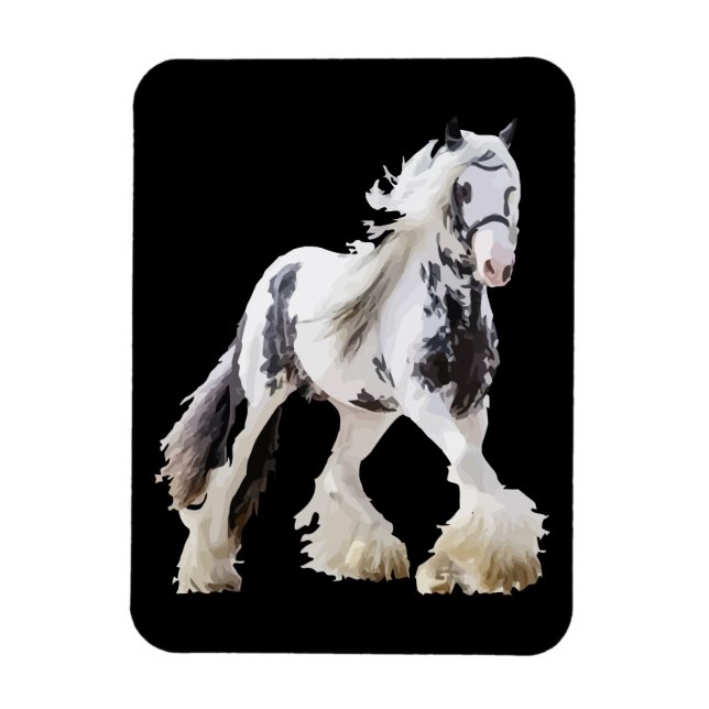 Gypsy Mare Stallion Draft Horse Magnet (Vertical)