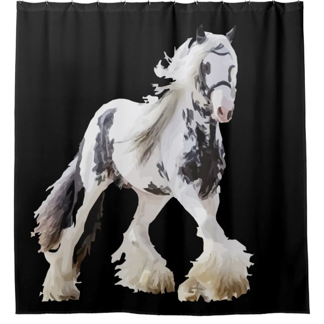 Gypsy Mare Stallion Draft Horse Shower Curtain (Front)