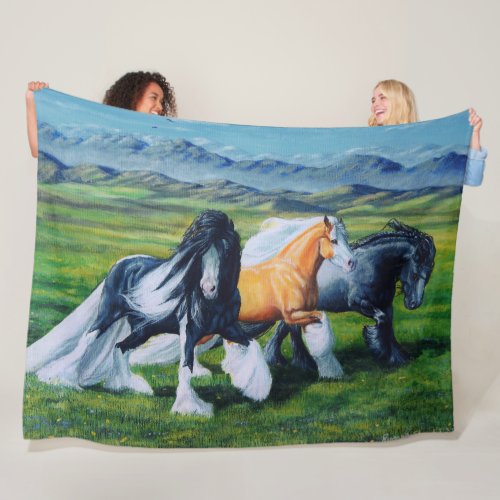 Gypsy Medley Gypsy Vanner horse stallion mare Fleece Blanket
