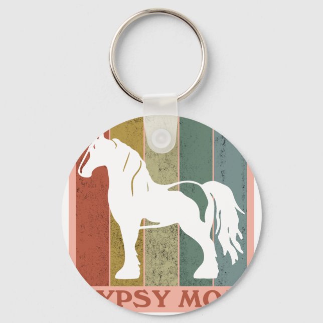 Gypsy Mom  Gypsy Vanner Horse Keychain (Front)