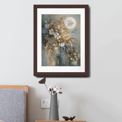 Gypsy Moonflower Serenade Ethereal Floral Framed Art