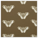Gypsy moth pattern, chocolate brown and beige fabric