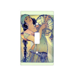 Gypsy Music Woman Mucha Art Nouveau Light Switch Cover