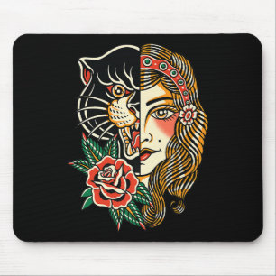 Gypsy Panther American Traditional Tattoo Ink Old Mouse Pad