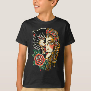 Gypsy Panther American Traditional Tattoo Ink Old  T-Shirt