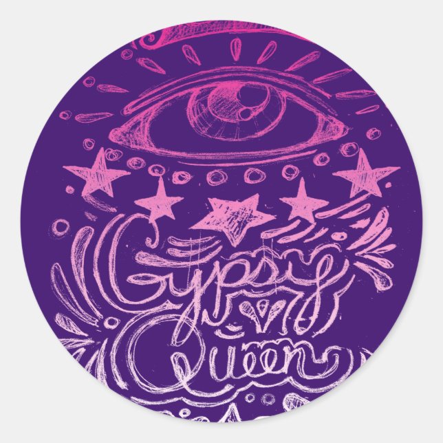 Gypsy Queen Classic Round Sticker (Front)