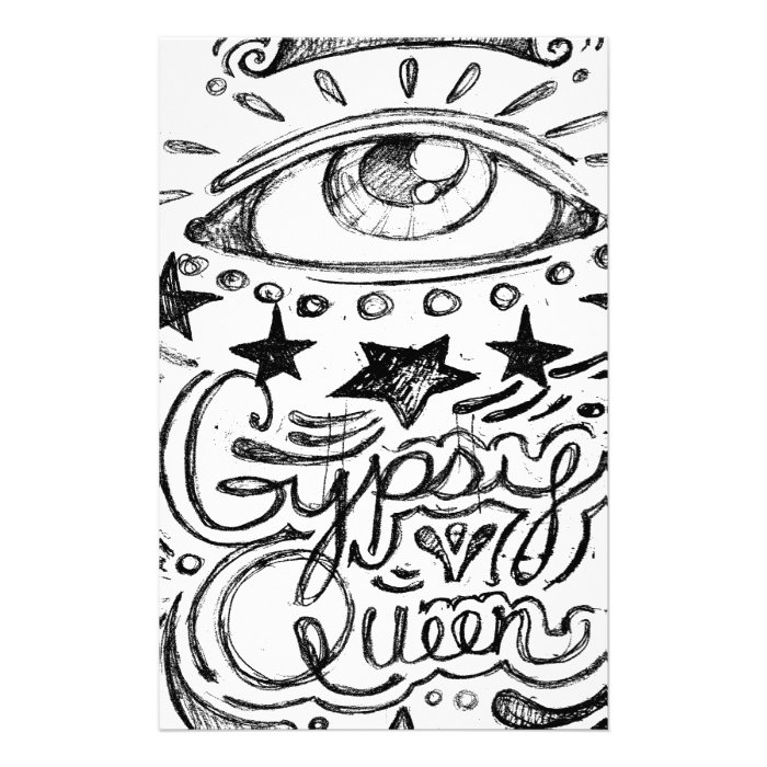 Gypsy Queen Sketch Custom Stationery