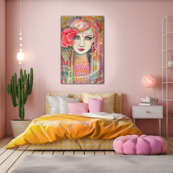 Gypsy Rose Bohemian Beauty Canvas Art by robmolily at Zazzle