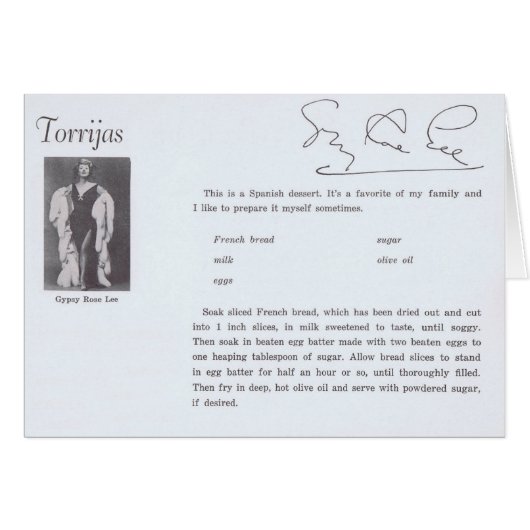 Gypsy Rose Lee Torrijas Spanish Recipe (Front Horizontal)