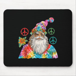 Gypsy Santa Claus Hipe Tie Dye Groovy Christmas Mouse Pad