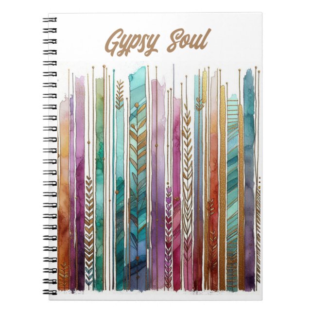GYPSY Soul, artsy boho, inky abstract  Notebook (Front)