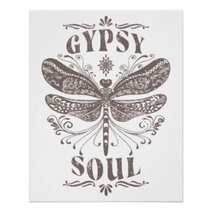 Gypsy Soul - Bohemian Dragonfly  Poster