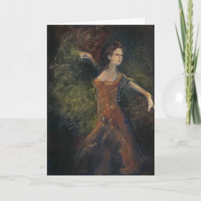 Gypsy Soul Female Dancing Blank Greeting Card (Front)