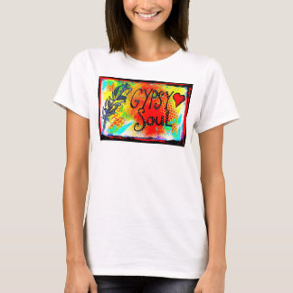 Gypsy Soul T-shirt with feather and  heart
