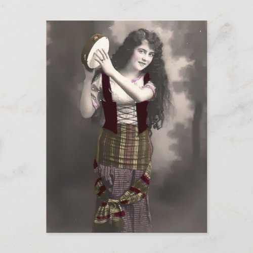 Gypsy Tambourine Girl Postcard