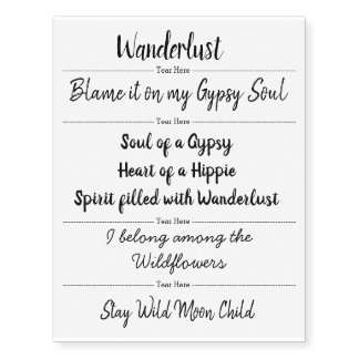 Gypsy Temporary Tattoo Set