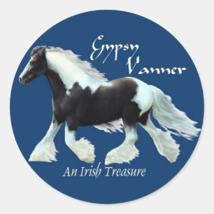 Gypsy Vanner, An Irish treasure Classic Round Sticker