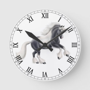 Gypsy Vanner Cob Horse Wall Clock