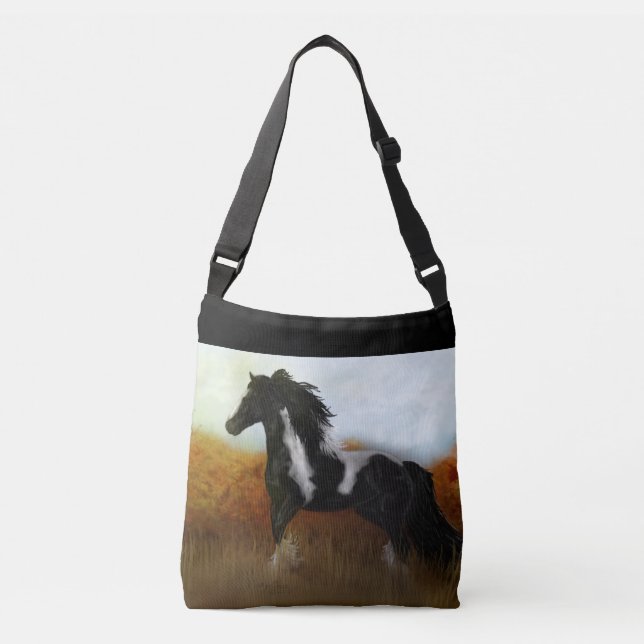 Gypsy Vanner horse art fall tote bag (Front)
