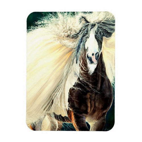 Gypsy Vanner horsebeautiful flying mane  Canvas P Magnet