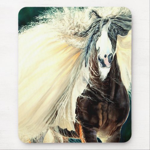 Gypsy Vanner horsebeautiful flying mane   Mouse P Mouse Pad