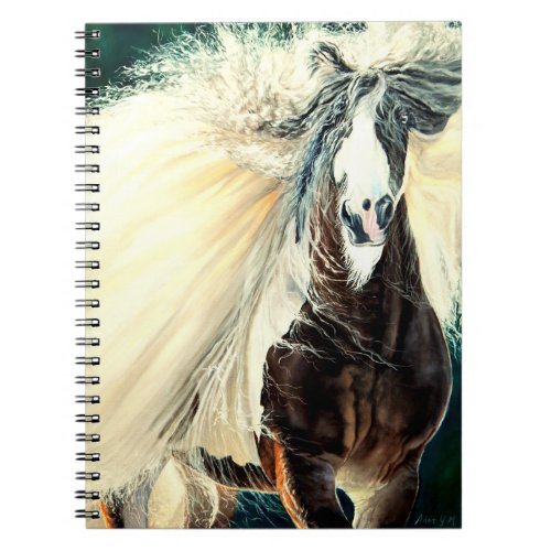 Gypsy Vanner horsebeautiful flying mane  Notebook