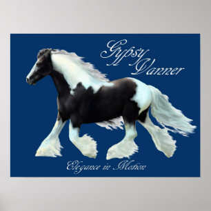 Gypsy Vanner horse , Elegance in motion Poster