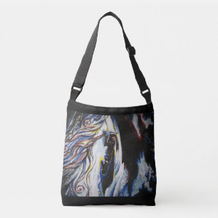 Gypsy Vanner Horse Eye Cross Body Tote Bag