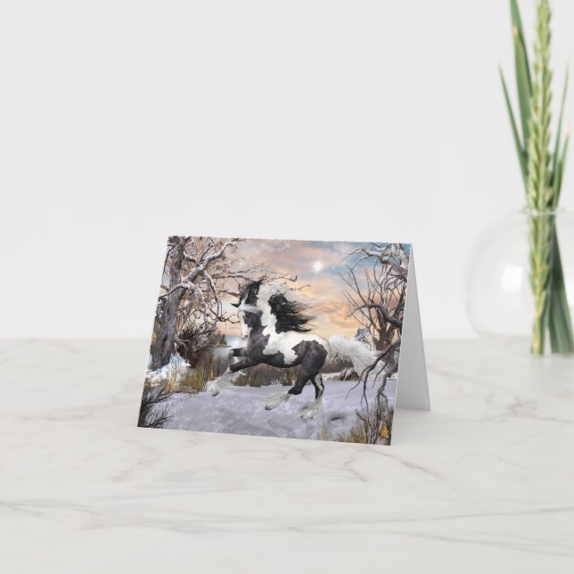 Gypsy Vanner Horse Holiday Card (Front)