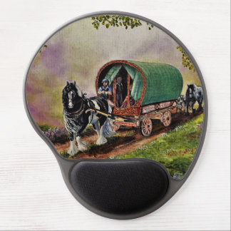 Gypsy Vanner horse Irish Caravan wagon Gel Mouse Pad