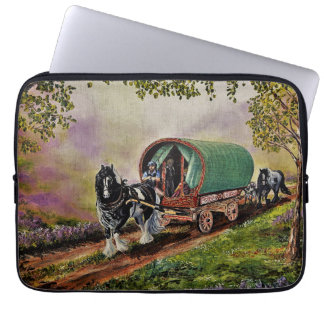 Gypsy Vanner horse Irish Caravan wagon Laptop Sleeve