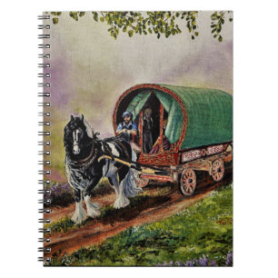 Gypsy Vanner horse Irish Caravan wagon Notebook