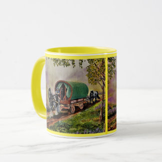 Gypsy Vanner horse Irish Caravan wagon yellow Mug