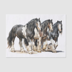 Gypsy-Vanner Horse Watercolor Decoupage Tissue Paper
