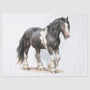 Gypsy-Vanner Horse Watercolor Decoupage Tissue Paper
