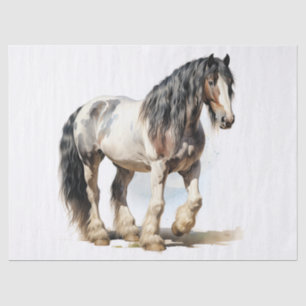 Gypsy-Vanner Horse Watercolor Decoupage Tissue Paper