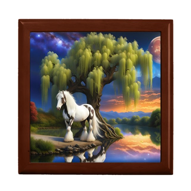Gypsy Vanner Horse -Willow tree N Full Moon  Gift Box (Front)