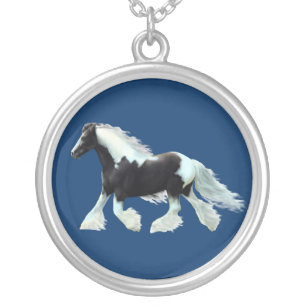 gypsy Vanner, Irish cob horse Silver Plated Necklace