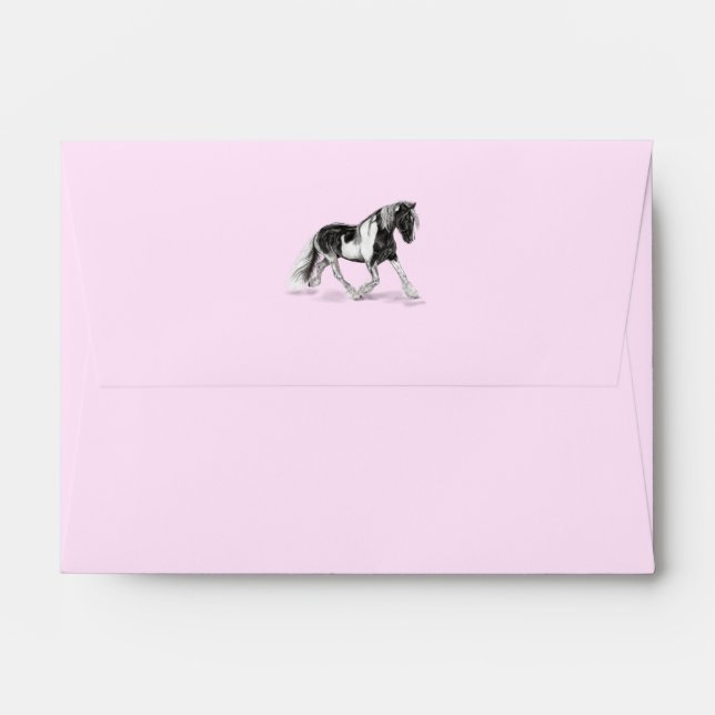 Gypsy Vanner Paint Horse Trotting Envelope (Back (Top Flap))