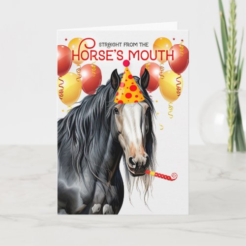 Gypsy Vanner Piebald Horse Funny Birthday Card