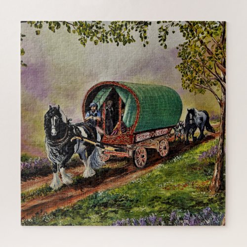 Gypsy Vanner Vardo pinto stallionMare Jigsaw Puzzle