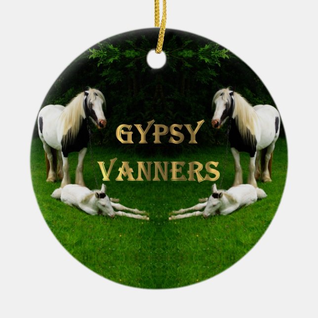 Gypsy Vanners Ceramic Ornament (Front)