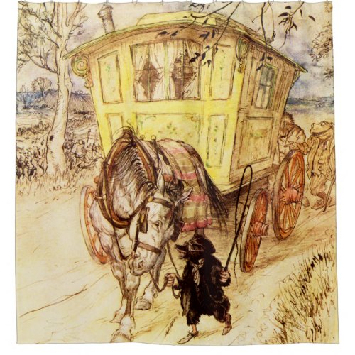 Gypsy Wagon â Golden Afternoon by Arthur Rackham Shower Curtain