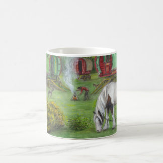 Gypsy wagons and horses coffee mug