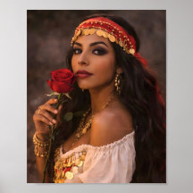 gypsy woman poster || gitana art