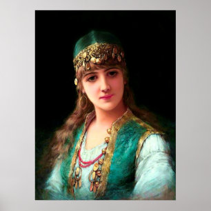 Gypsy woman victorian elegant boho bellydancer poster