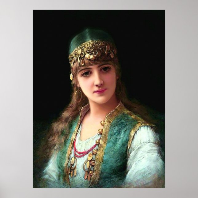 Gypsy woman victorian elegant boho bellydancer poster (Front)