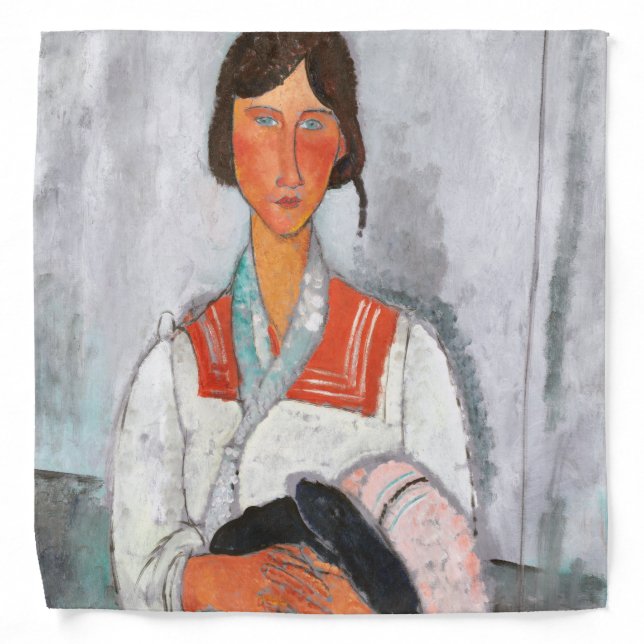Gypsy Woman with Baby, Modigliani Bandana (Front)