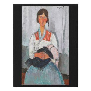 Gypsy Woman with Baby, Modigliani Faux Canvas Print